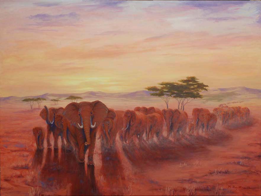 The procession 76x102cm $700